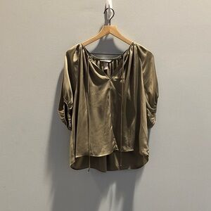 H&M Olive Satin Blouse